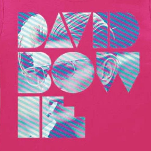 David Bowie Striped Photo Logo glam pop rock Official T-Shirt L NWT - Picture 3 of 3